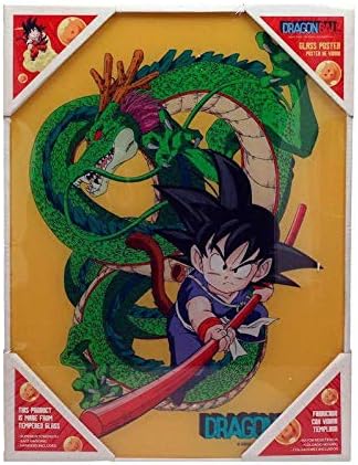 SD Toys - Crystal Kid Goku and Shenron Glass Poster Dragon Ball Official Merchandise Home Decor