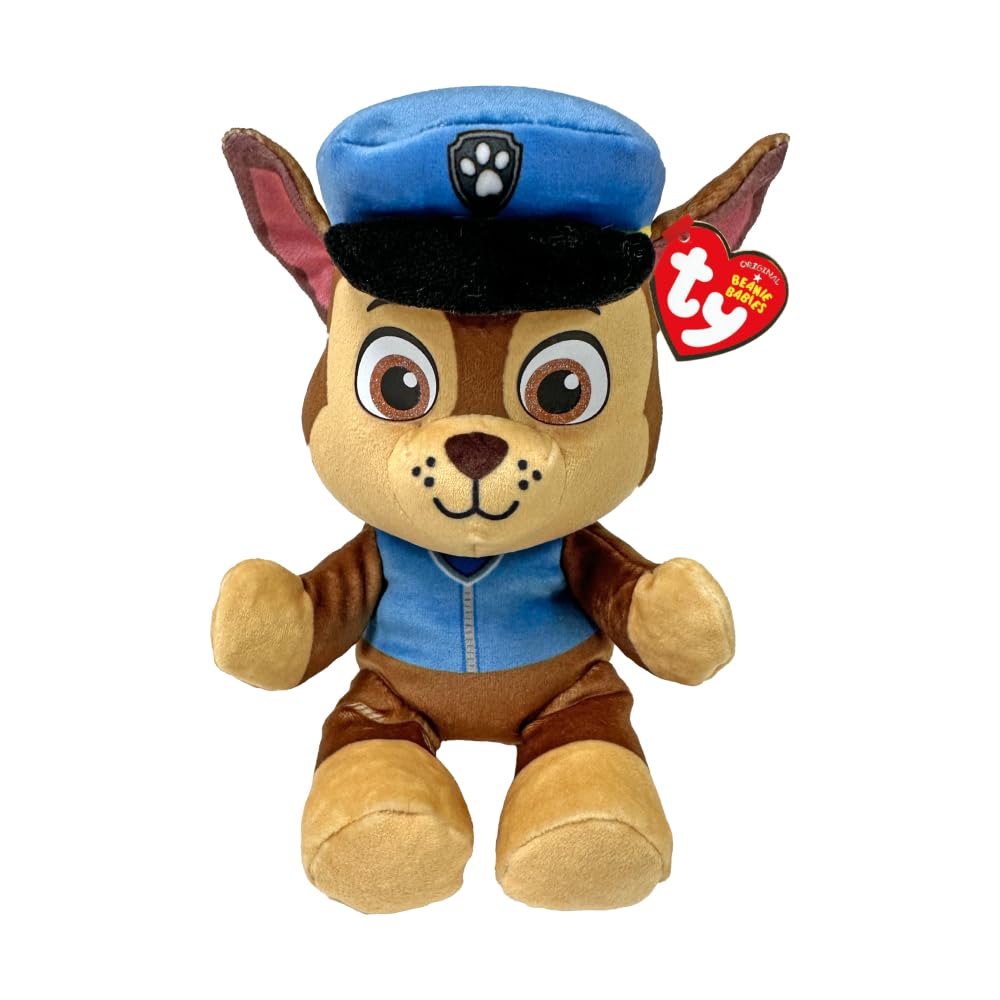 TY Chase Paw Patrol Soft Plush Toy for Kids, Cuddly Teddy, Collectible Stuf
