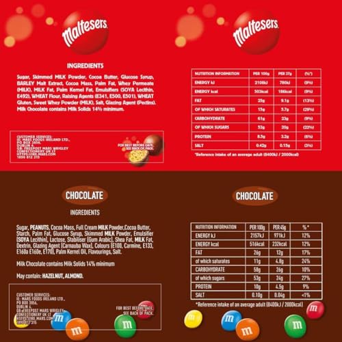 Mixed Bulk Chocolate Box with Snickers, Twix, M&M's Peanuts, Maltesers & Bounty - 30 Full-Size Bars