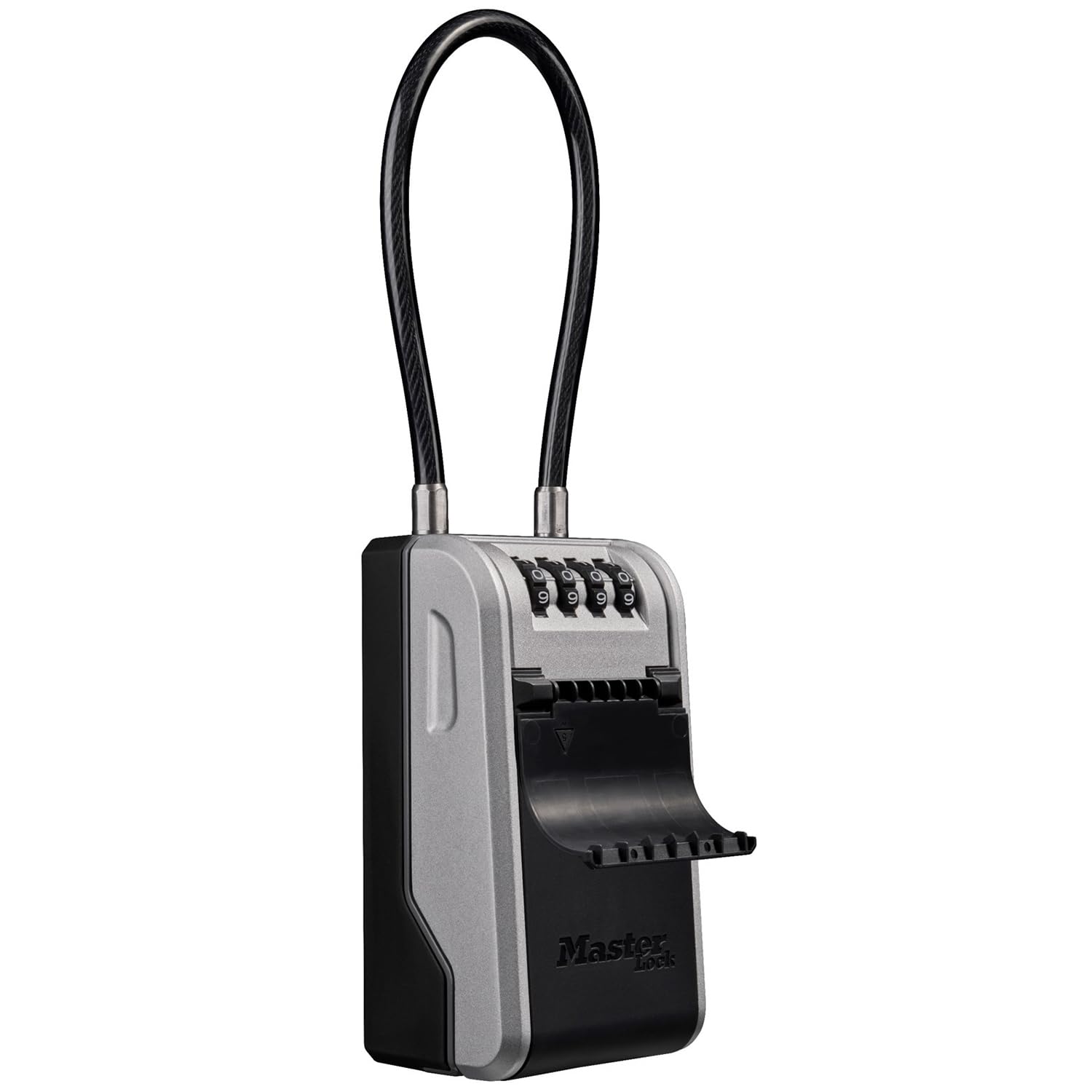 Master Lock 5482EURD Key Safe - Extra Large Capacity, Flexible Cable Shackle, Grey Aluminium