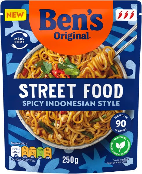 Ben's Original - Street Food Spicy Indonesian Style Noodles Ready Meal (6 x 250g)