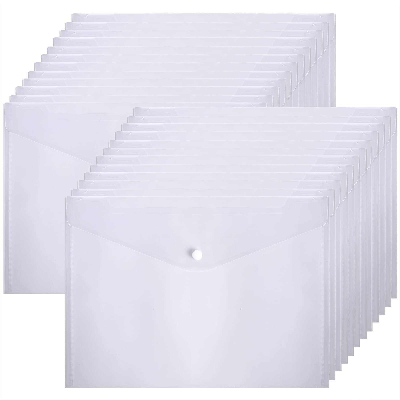 NORTHERN BROTHERS Clear Plastic Wallets - A4 Document Folder Popper Pocket Wallet, 24 Pack 1