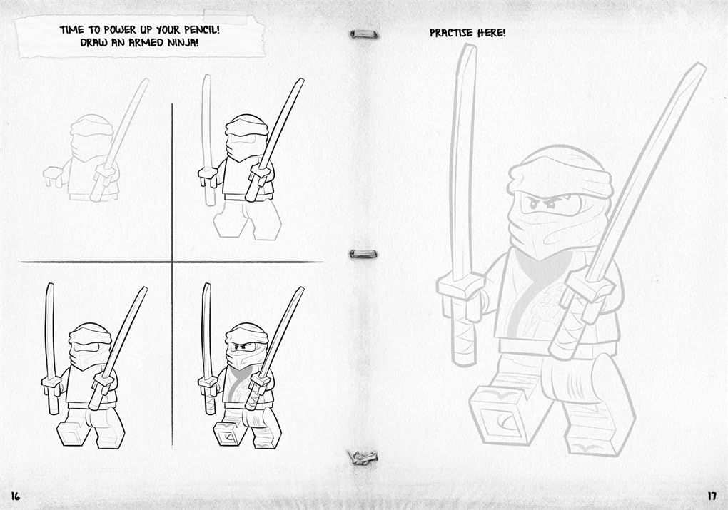 LEGO® NINJAGO®: How to Draw (with Master Wu Minifigure) - Paperback, 64 Pages, Ages 6–8