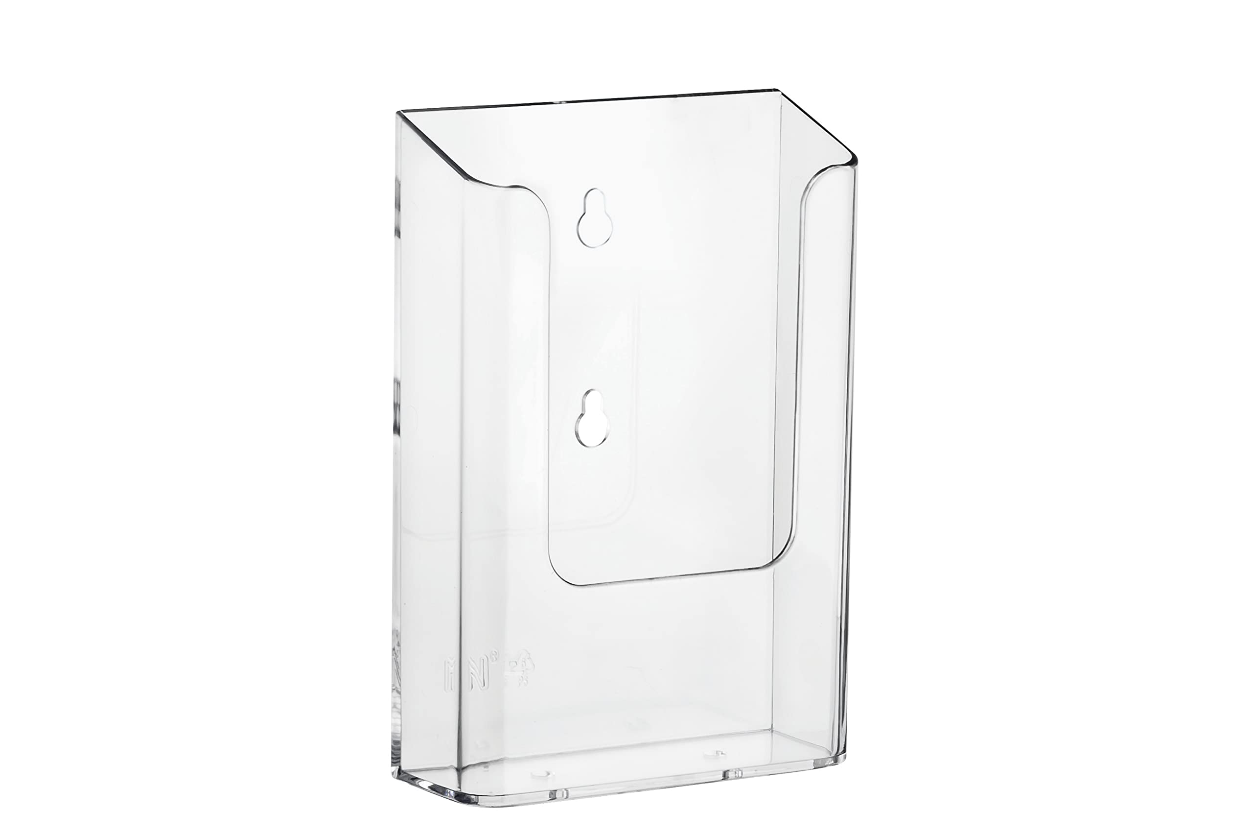 Europel Wall Mounted Brochure Holder - Clear Acrylic | For 1/3 A4 Size | Styrene 5