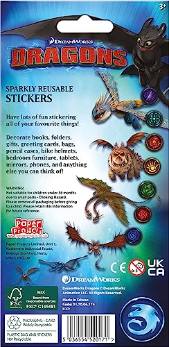 Paper Projects DreamWorks Dragons Sparkly Reusable Stickers | Arts & Crafts 2