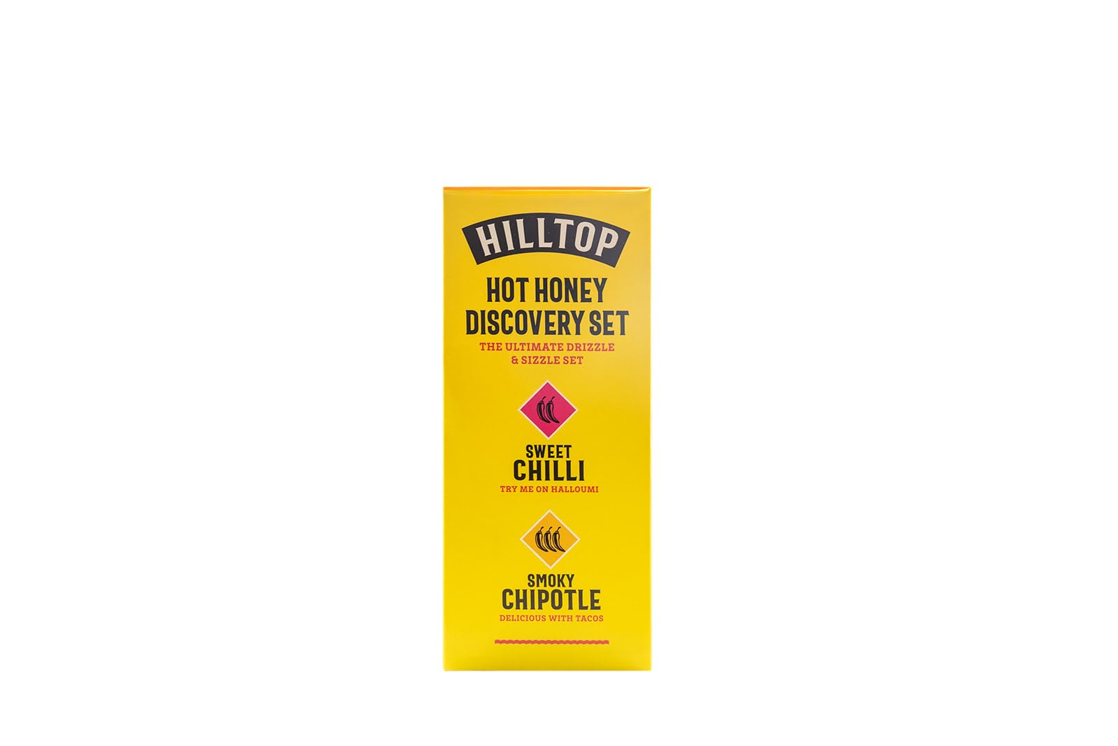 Hilltop Honey Hot Honey Discovery Set - Original, Smoky Chipotle, Peri Peri, Sweet Chilli | 4 x 350g 4