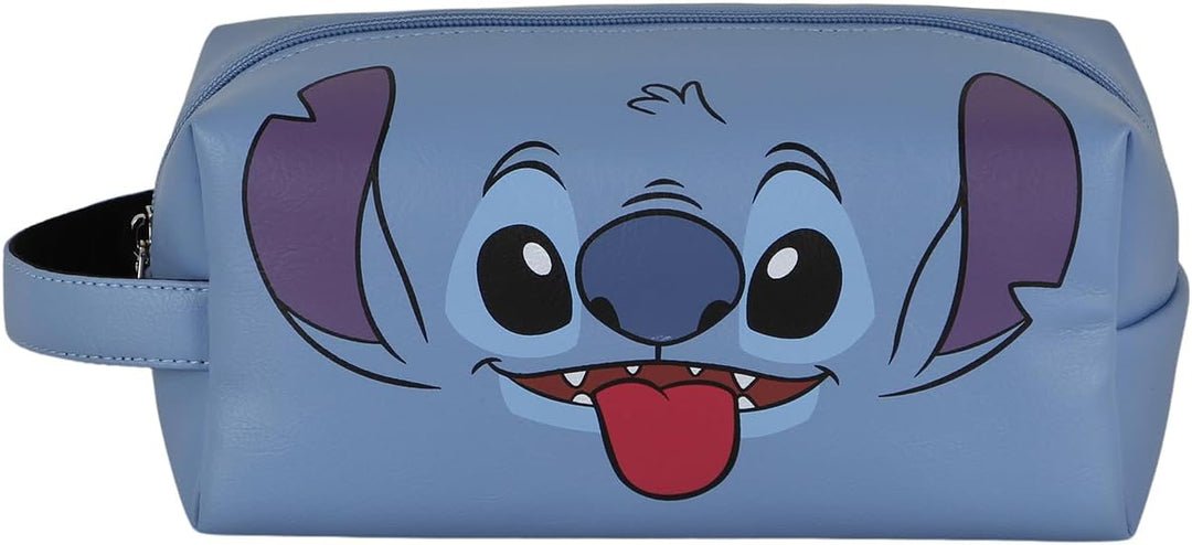 Lilo and Stitch Face-Brick Plus Travel Toiletry Bag, Blue, 25 x 12 cm