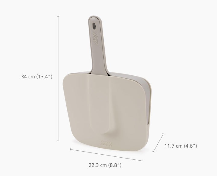 Joseph Joseph CleanTech Wall-mounted Indoor Dustpan & Brush Set in Stone