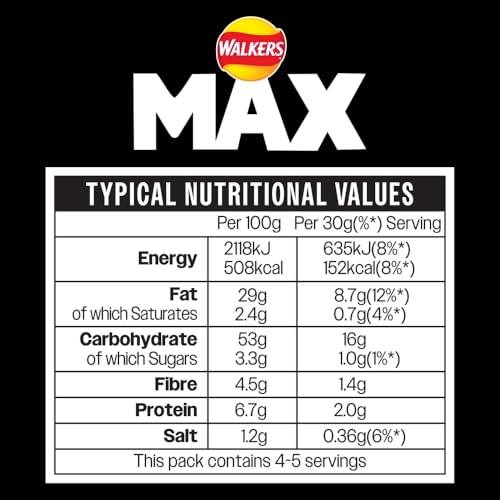 Walkers Max Punchy Paprika Sharing Crisps 140g