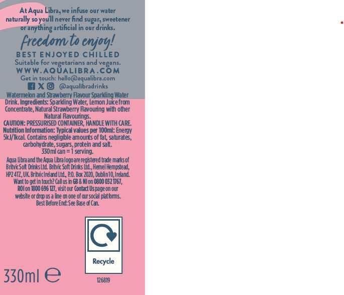 AQUA Libra - Strawberry & Watermelon Sparkling Water (330ml)