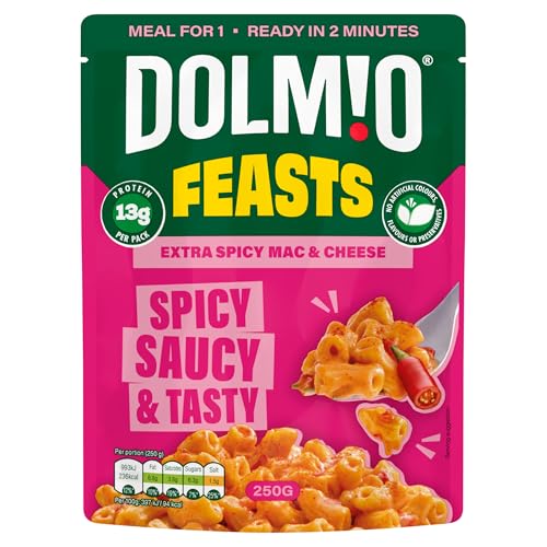 Dolmio Feasts Extra Spicy Mac & Cheese Ready Meal - 6x 250g Microwave Pasta