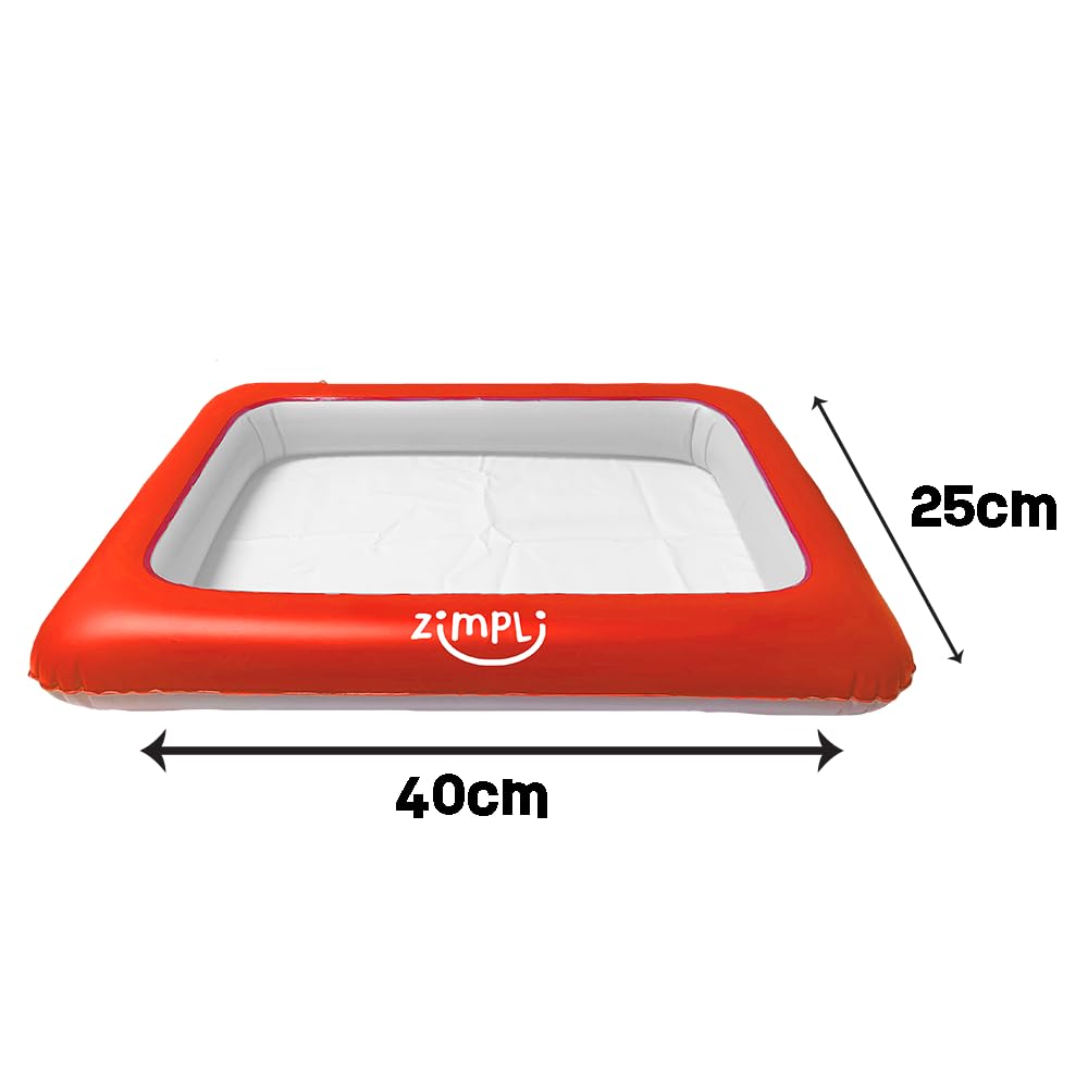 ZIMPLI Inflatable Play Tray - Portable Sensory Sandbox for Messy Play | 40cm x 25cm 2