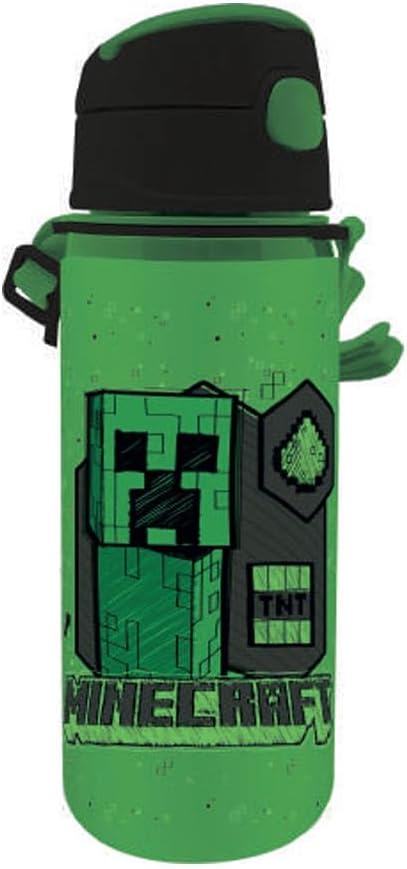 Kids Licensing Minecraft Aluminium Drinking Bottle with Click Closure 600 ml