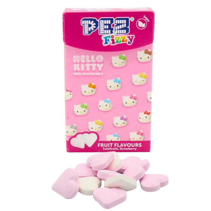 PEZ Hello Kitty Fizzy Strawberry Flavoured Retro Sweets - 30g Flip Top Box