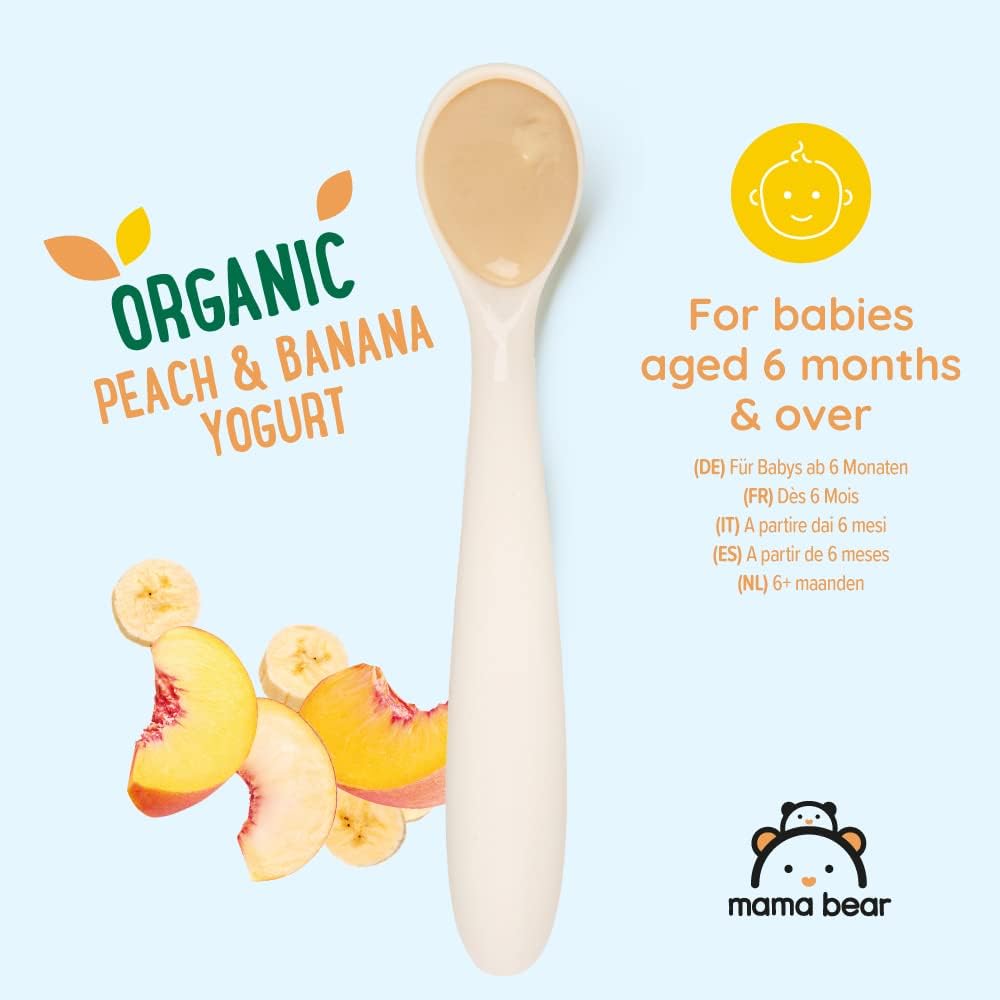 Mama Bear Organic Peach & Banana Yogurt Purée Pouches - 90g (Pack of 6), Suitable for 12 Months+ 5