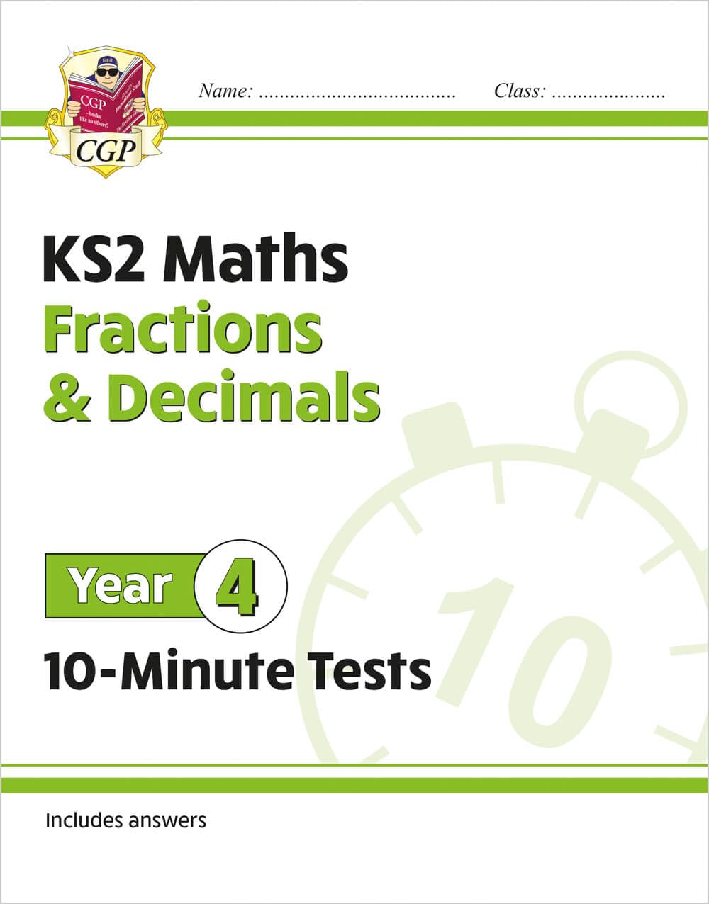 CGP Books New KS2 Maths 10-Minute Tests: Fractions & Decimals - Year 4 | Ages 8-9 | 32 Pages 1