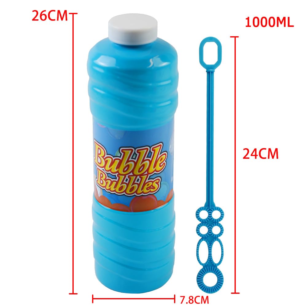 RAM Giant 1 Litre Bubble Mixture with Wand for Bubble Machines - Kids Outdoor Play (Ages 18 Months - 8 Years)