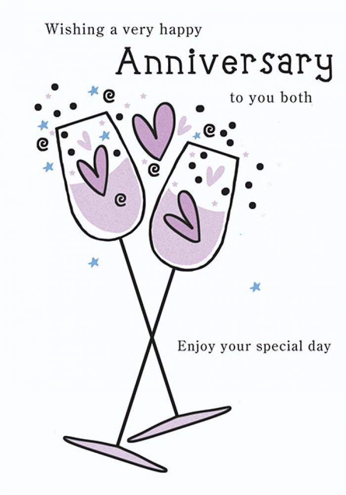 Piccadilly Greetings Blank Anniversary Card with Envelope | 7 x 5 Inches | Multicolor
