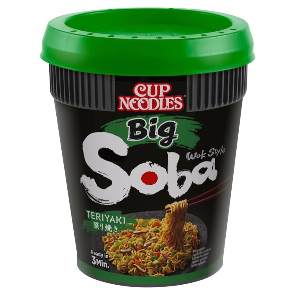 NISSIN Soba Big Teriyaki Instant Wok Style Noodles - Pack of 6 x 113g