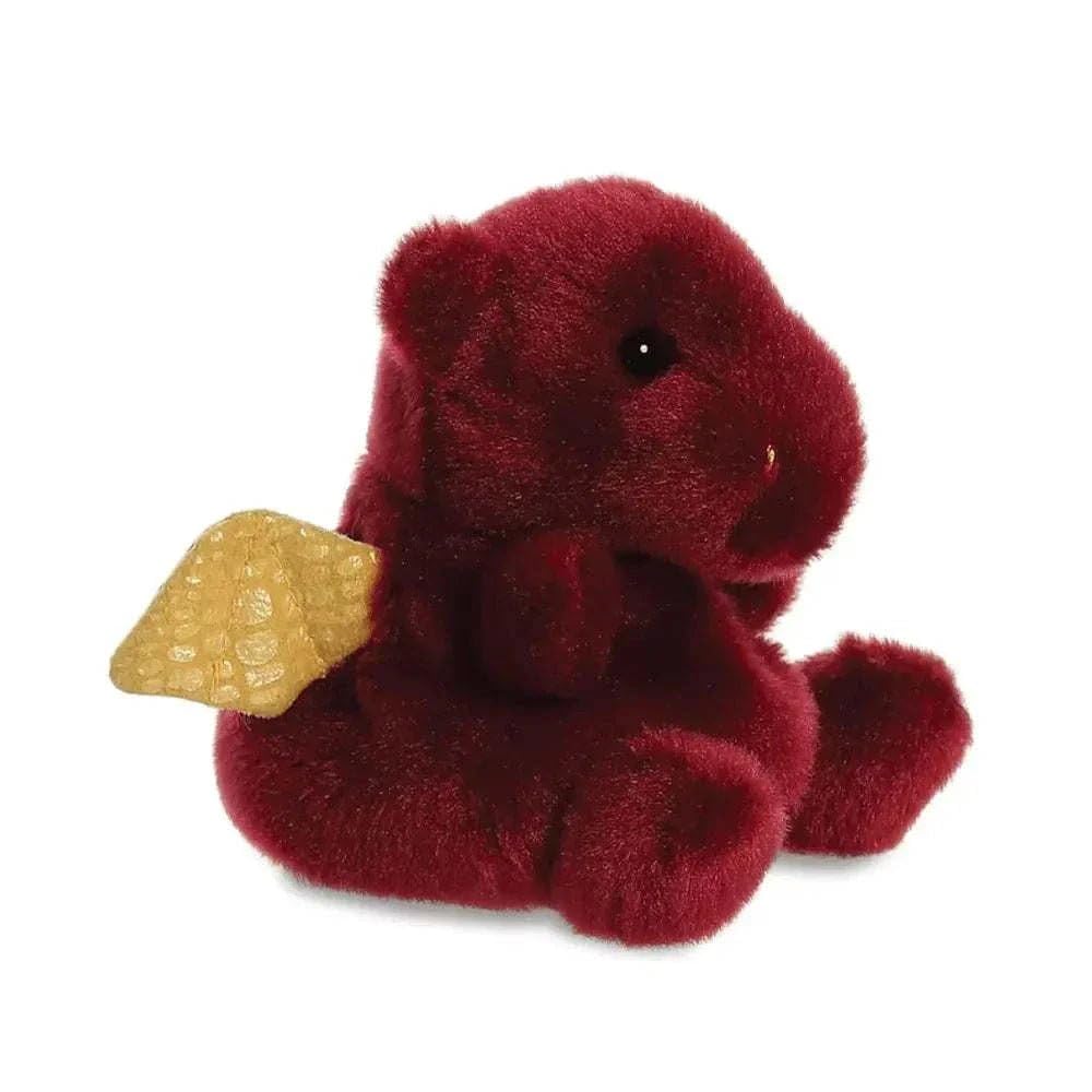 AURORA Palm Pals Aidan Dragon Stuffed Toy | Maroon Plush | 5In Size | Suitable from Birth