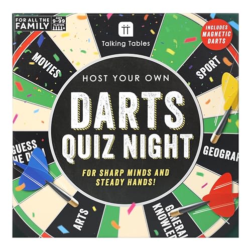 Talking Tables Magnetic Darts Quiz Night Pub Game - Trivia & Dartboard Hybrid 6