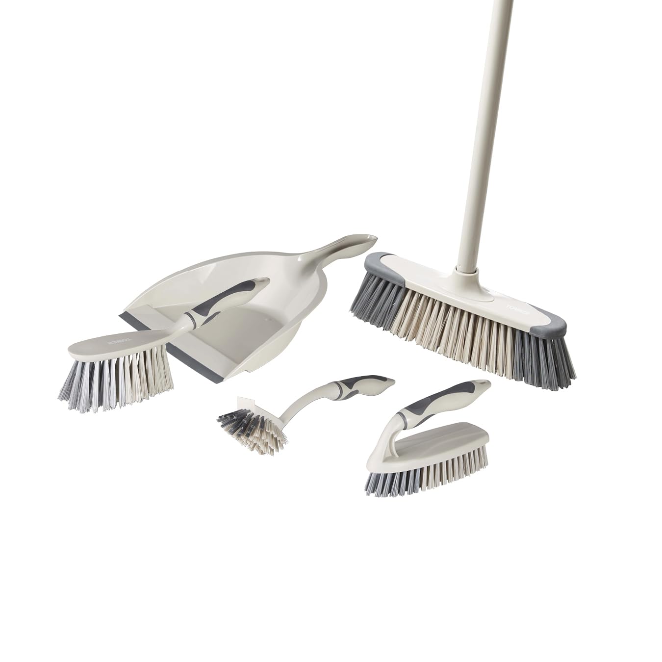 Tower T769002MSH 5-in-1 Cleaning Set with Dust Pan, Brush, Kitchen Broom, Dish Brush & Scrub Brush 1