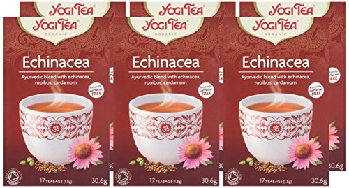 YOGI TEA - Echinacea Organic Herbal Tea, Naturally Caffeine-Free, Blend of Echinacea, Rooibos & Cardamom, 6 x 17 Tea Bags (102 Total)