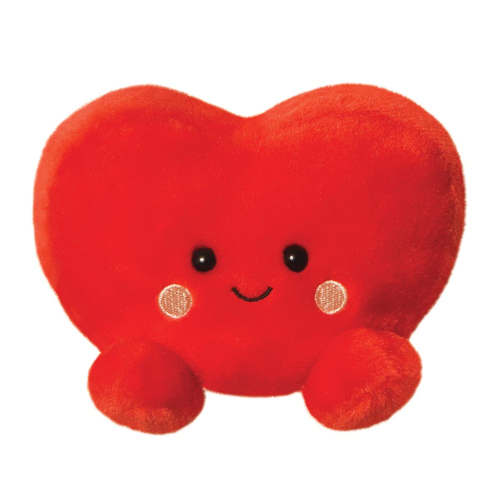 Aurora Palm Pals Amore Heart Eco-Friendly Soft Toy - 12 cm, Red, Suitable from Birth