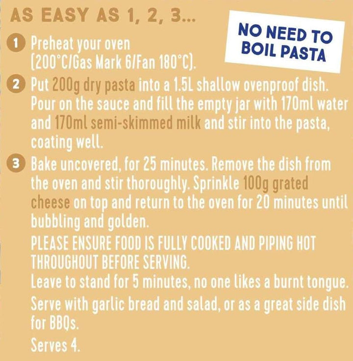 Homepride Carbonara Pasta Bake Sauce, No Added Sugars, 485g Jar