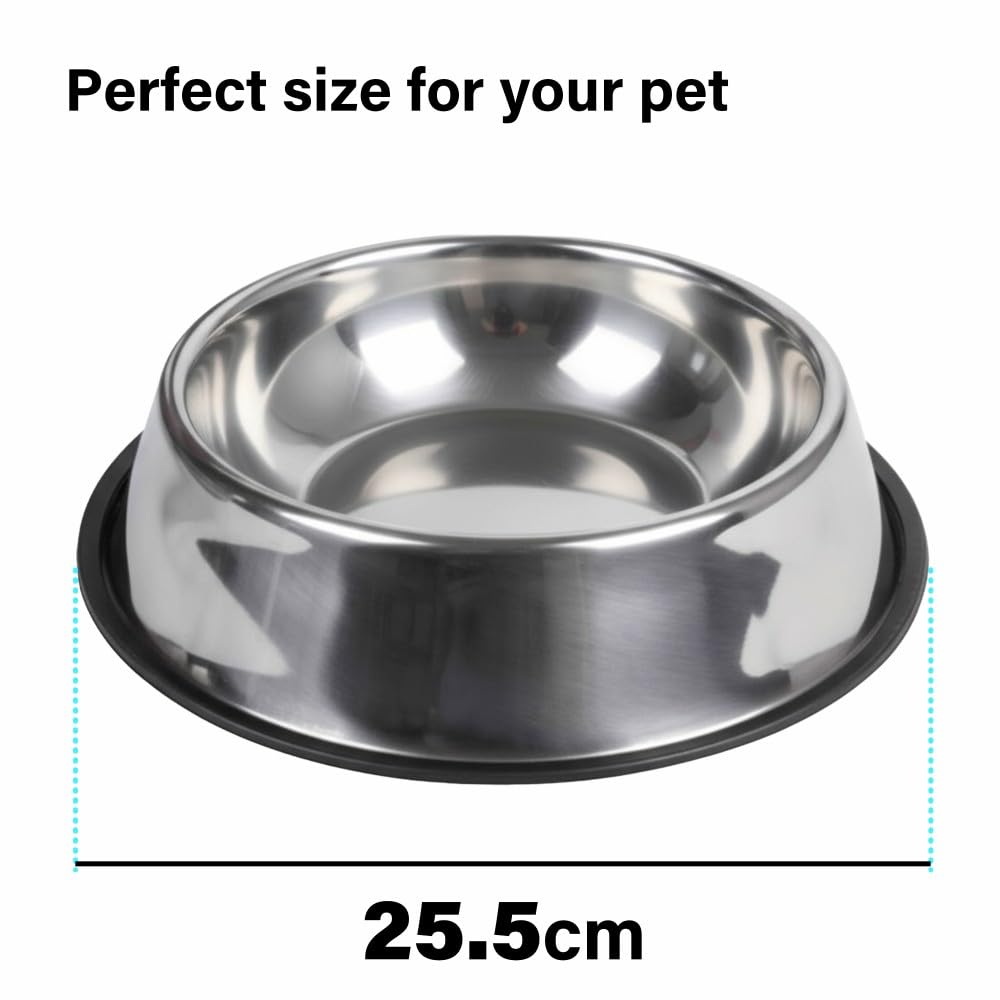 Vivo Technologies Stainless Steel Pet Bowl - 780ml Capacity | Nonslip Base | Large Dog 7