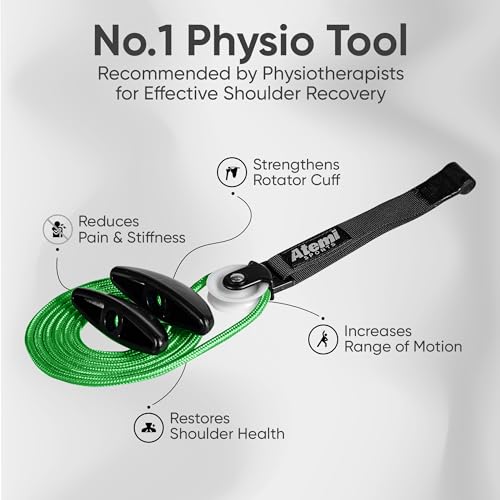 Atemi Sports - Shoulder Pulley Physiotherapy System for Home Exercise and Reha| Durable Over-the-Door Pulley with Adjustable Handles and Door Anchor