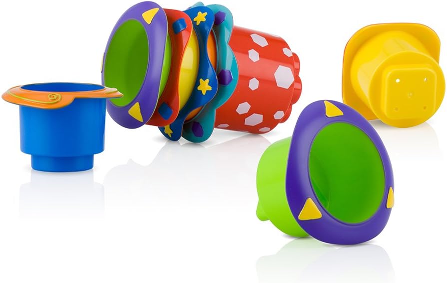 Nuby Splish Splash Stacking Cups - Water Play & Educational Bath Toy 1