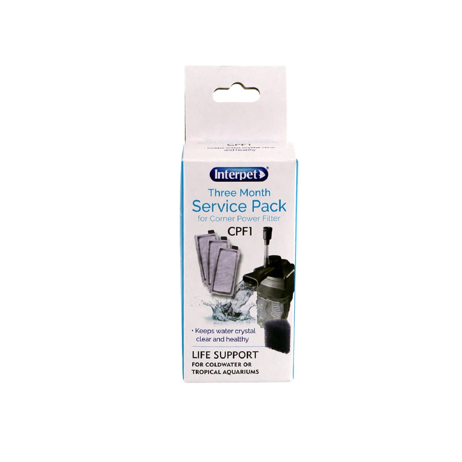 Interpet Internal Corner Power Filter CPF1 Service Pack - 3 Cartridges | Carbon & Sponge