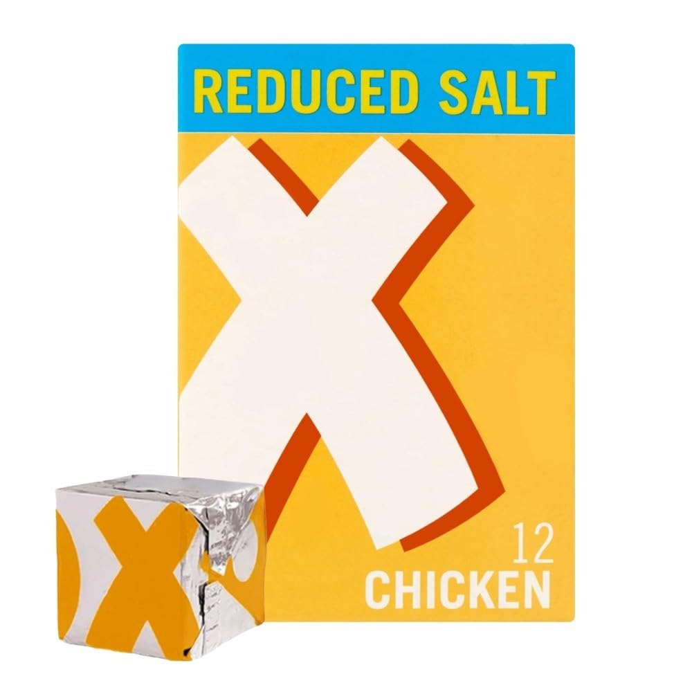 OXO Reduced Salt Chicken Stock Cubes - 12 Count | Big Flavour | 71g Pack