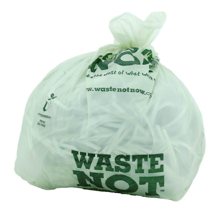 Waste Not Compostable Caddy Liners, 100% Natural Vegetable Starch, 100% Biodegradable, 20-Pack