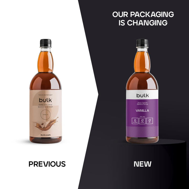 Bulk Zero Calorie Barista Syrup - Vanilla, 1 Litre, Sugar-Free, Fat-Free, Vegan Syrup for Coffee, Protein Shakes & Desserts