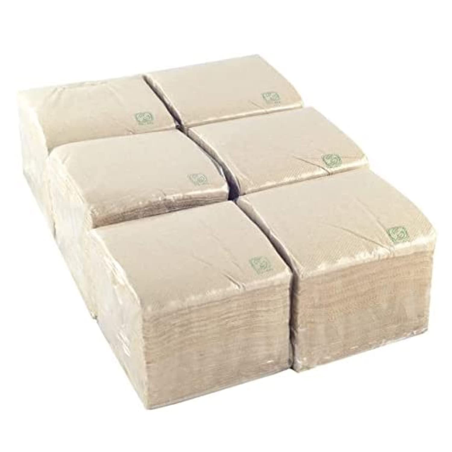 Hostelnovo Recycled Paper Napkins - 600 Pack | Cocktail Size | 100% Recyclable | Natural Color