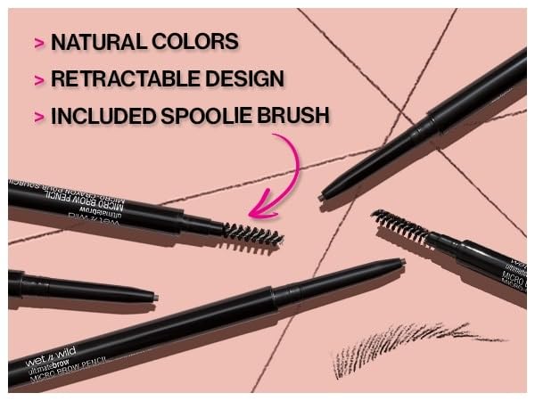 Wet n Wild Ultimate Brow Retractable Pencil - Long Lasting, Triangular Tip, Taupe 9