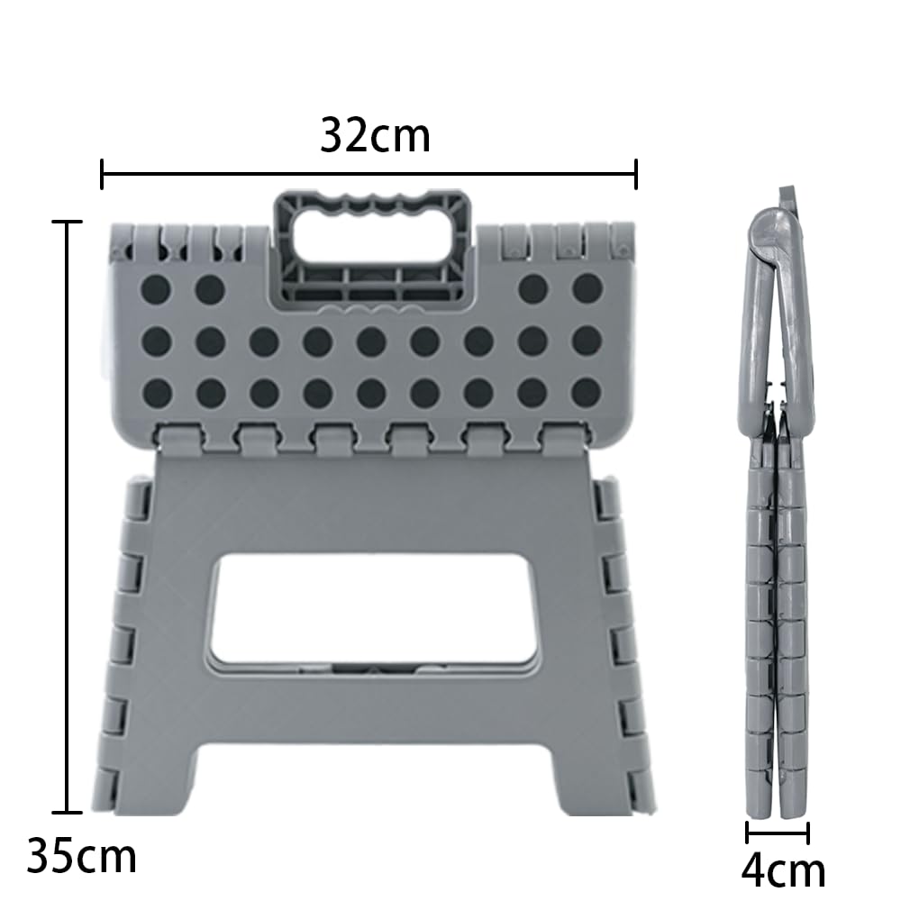 Armo Home Folding Step Stool - Metal Construction, 150 kg Capacity, Grey | 40cm Height 4