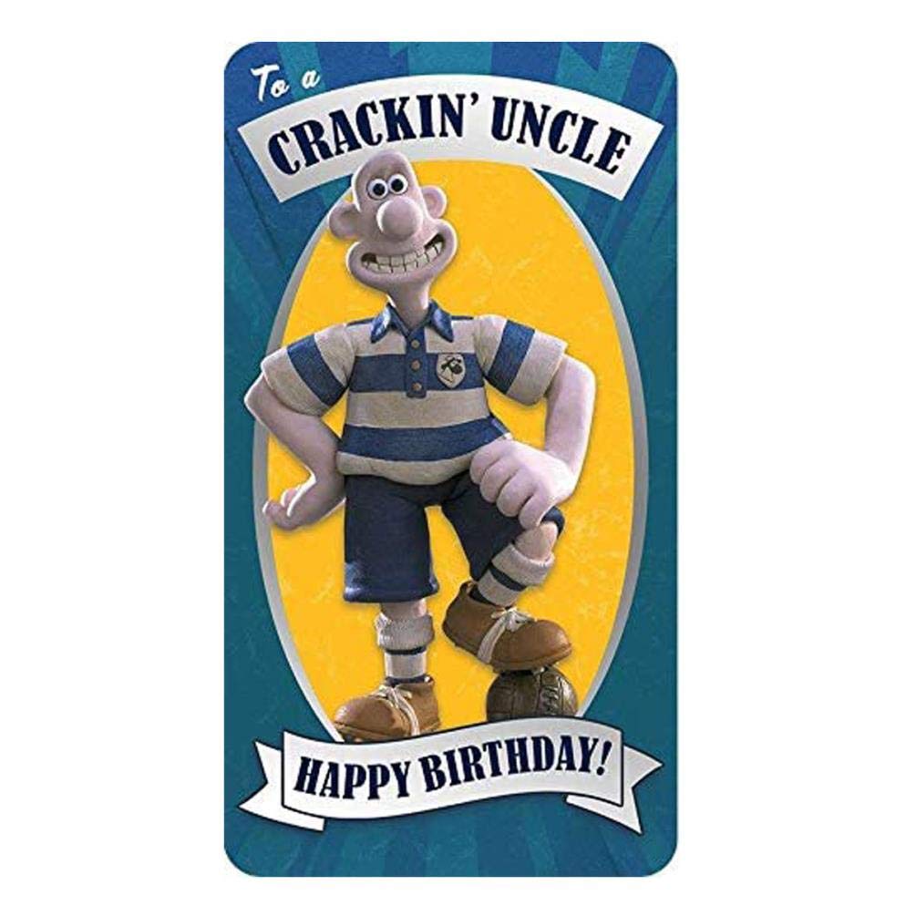 Wallace & Gromit Uncle Birthday Card - 9 x 6 inch Blue Card | WG077 1