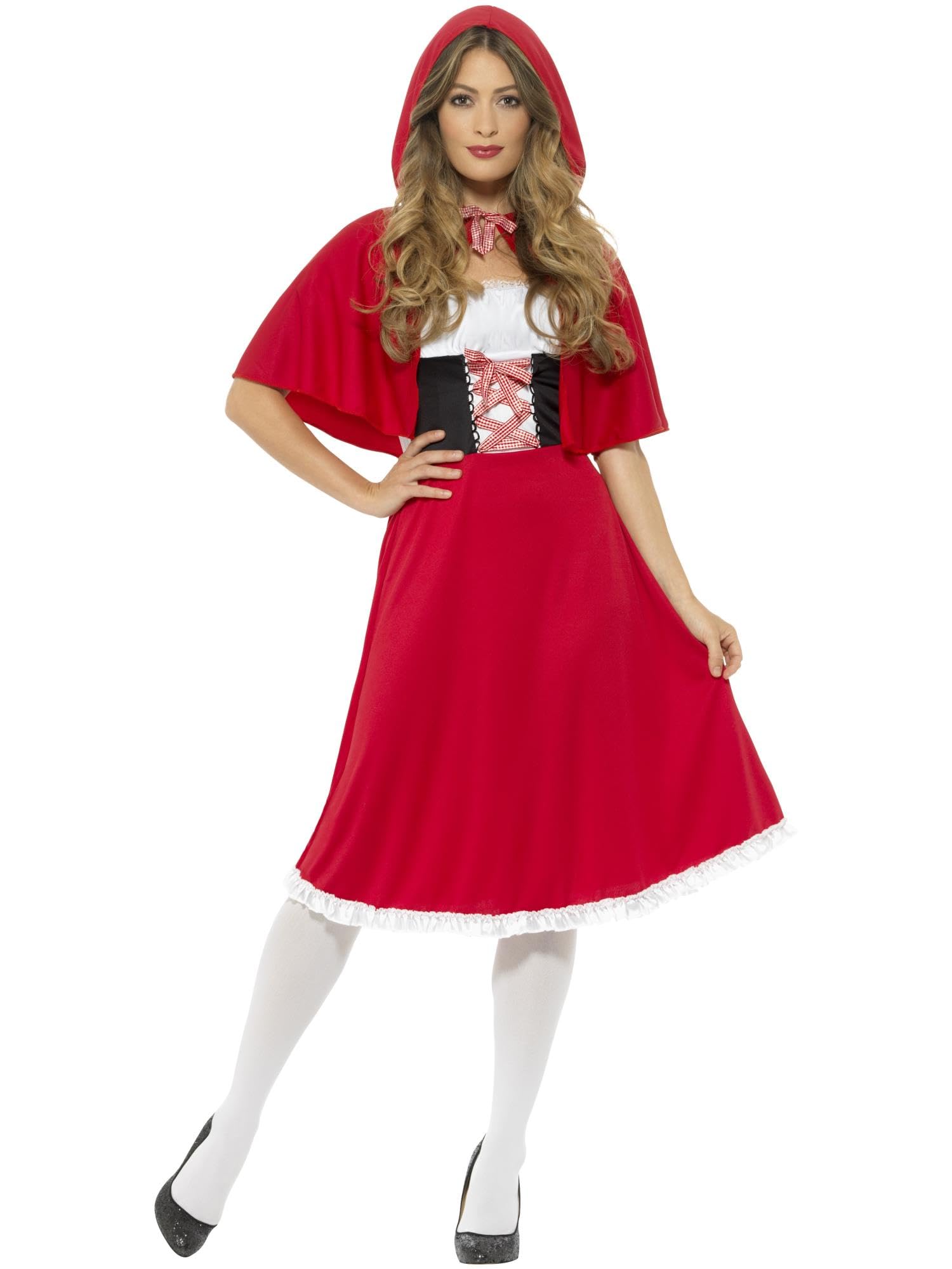 Smiffys Red Riding Hood Costume - Adult Fancy Dress with Long Dress & Cape 1