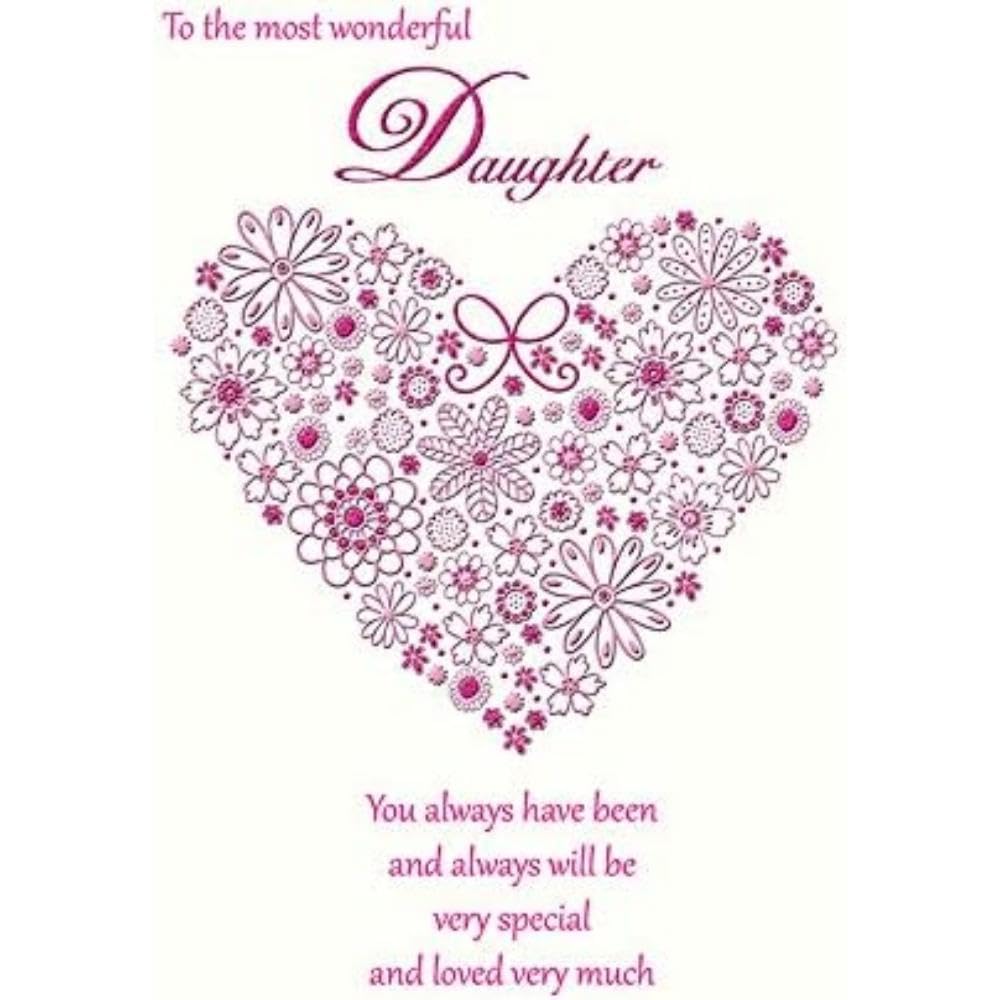Piccadilly Greetings Daughter Birthday Card | 9 x 6 Inches | Foil Heart Detail