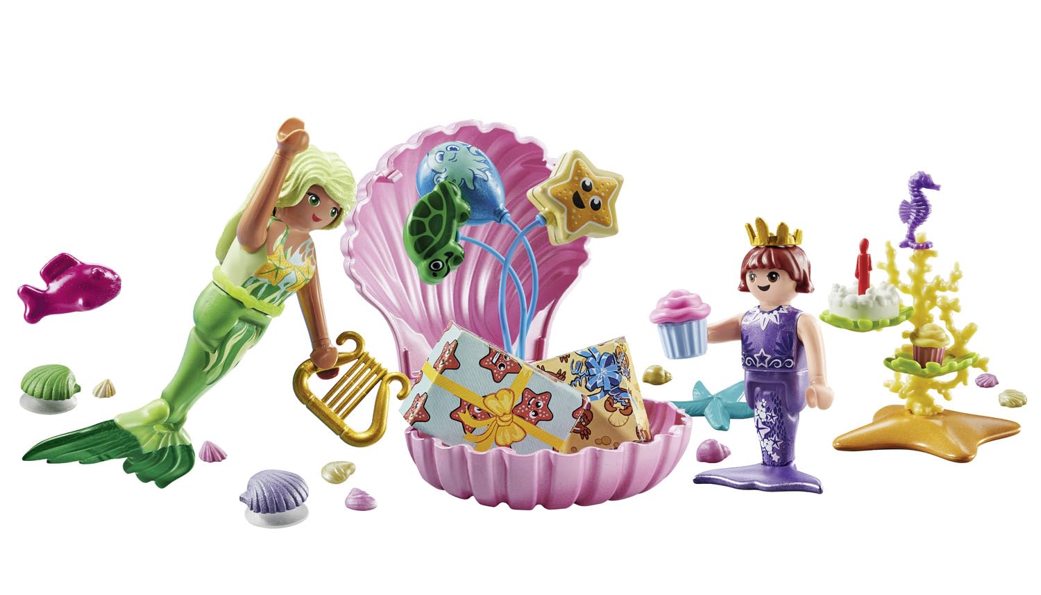 Playmobil 71446 Princess Magic: Mermaid Birthday Party Playset for Kids 4+ 2