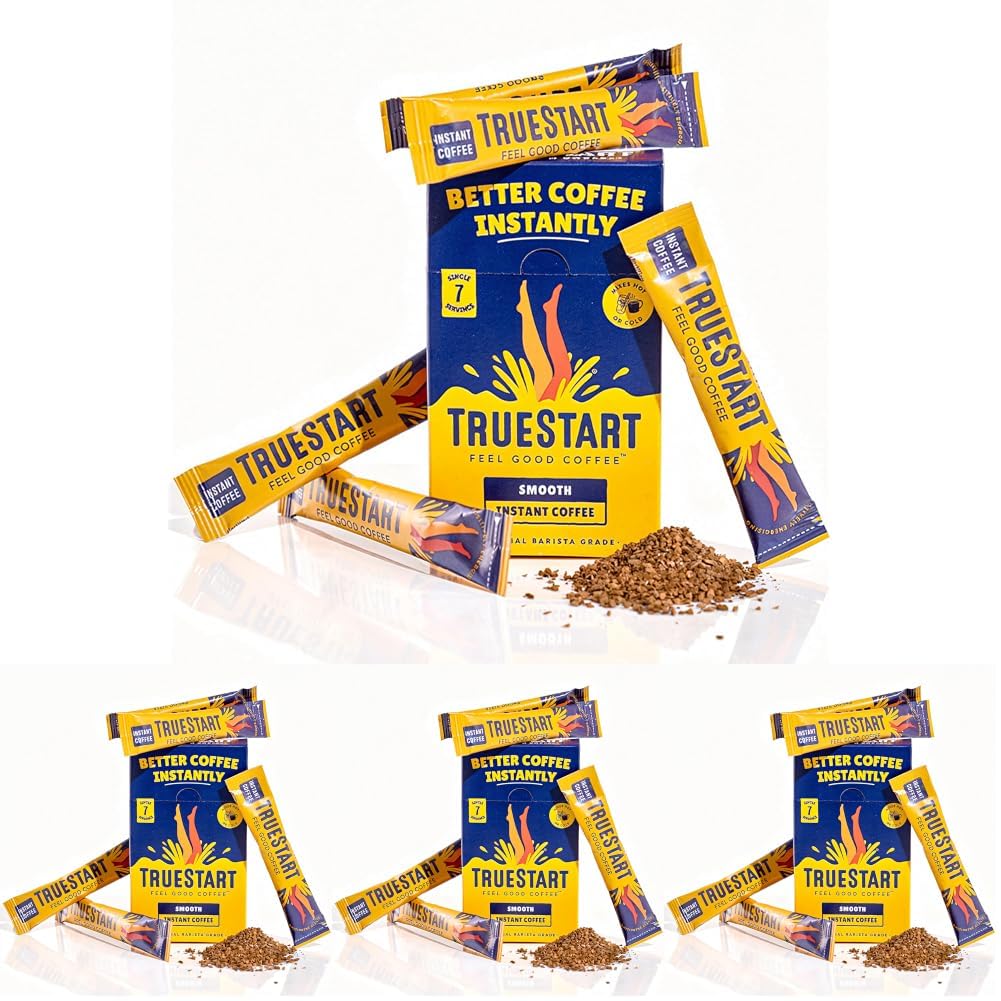 TRUESTART Instant Coffee Sticks, Smooth Original, Medium Roast - 4 Sachets, 14 g