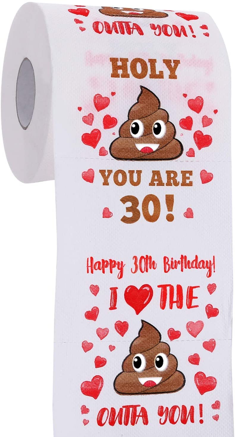 AOZITA Funny Prank Toilet Paper Roll - 380 Sheets, 3-Ply, Gag Gift for 30th Birthday | Pack of 1 Roll 1