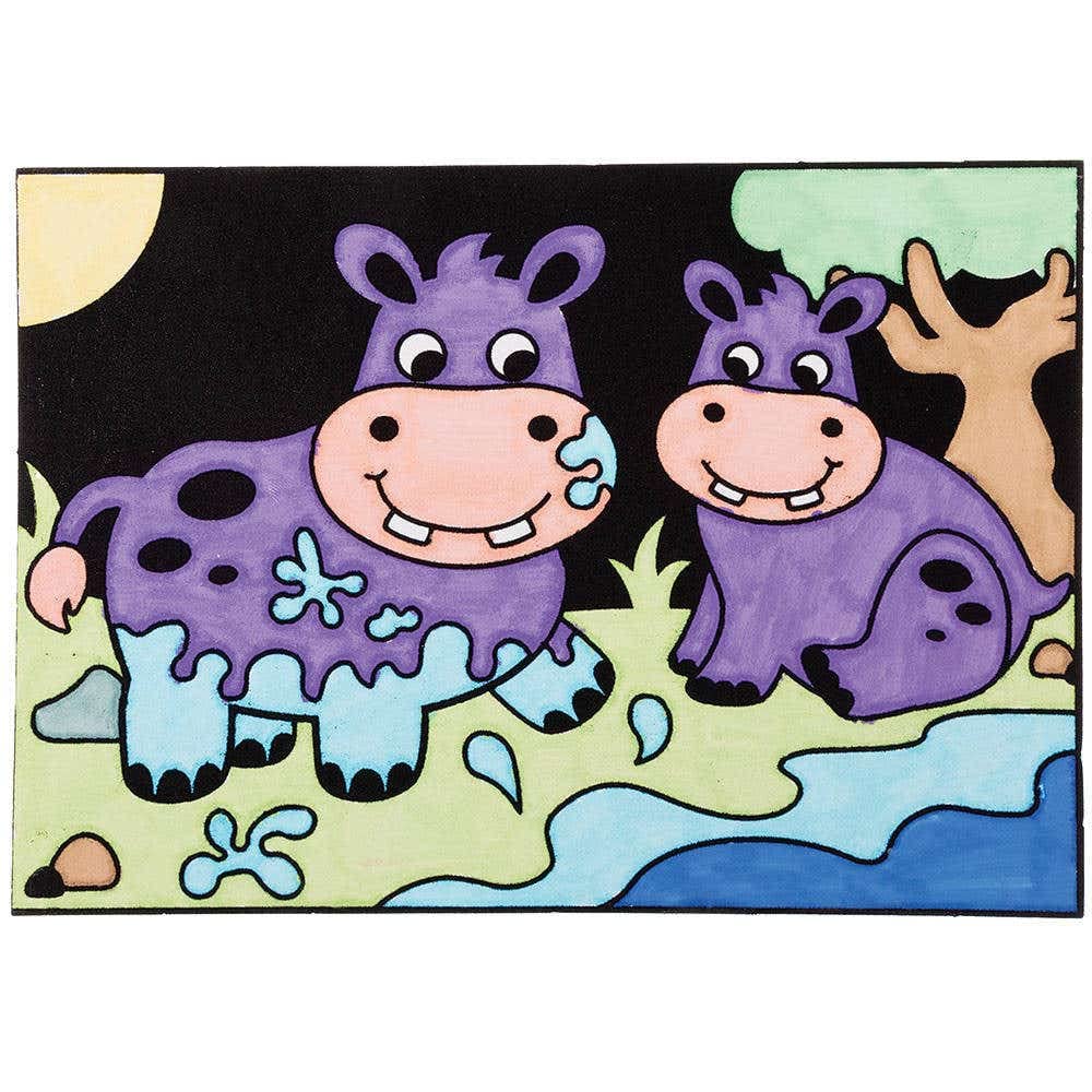 Baker Ross Jungle Animal Fuzzy Art Pictures - Pack of 10 Assorted Designs 2