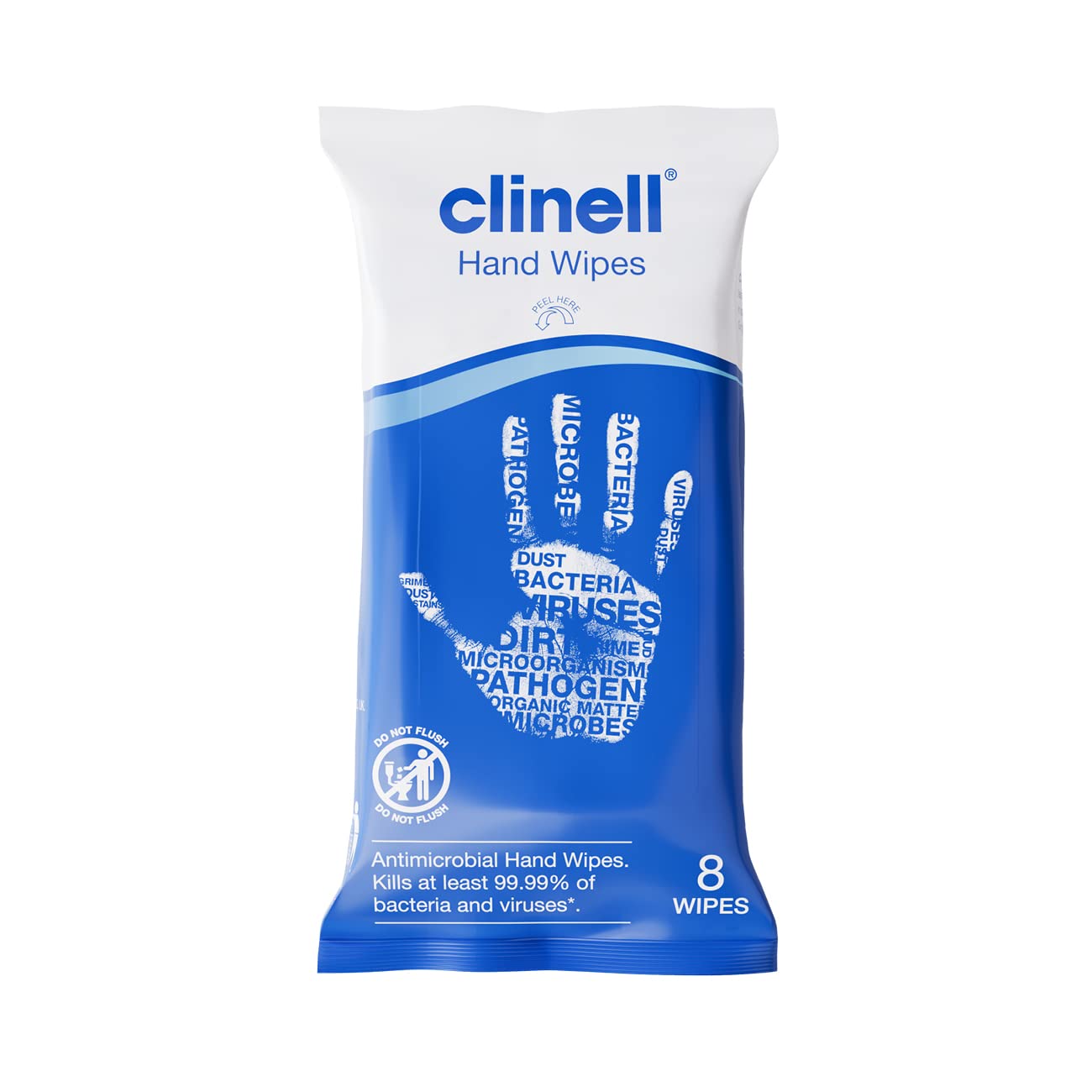 Clinell Antimicrobial Hand Wipes - Kills 99.999% Bacteria | Travel Size | 20 Packs of 8 Wipes 2