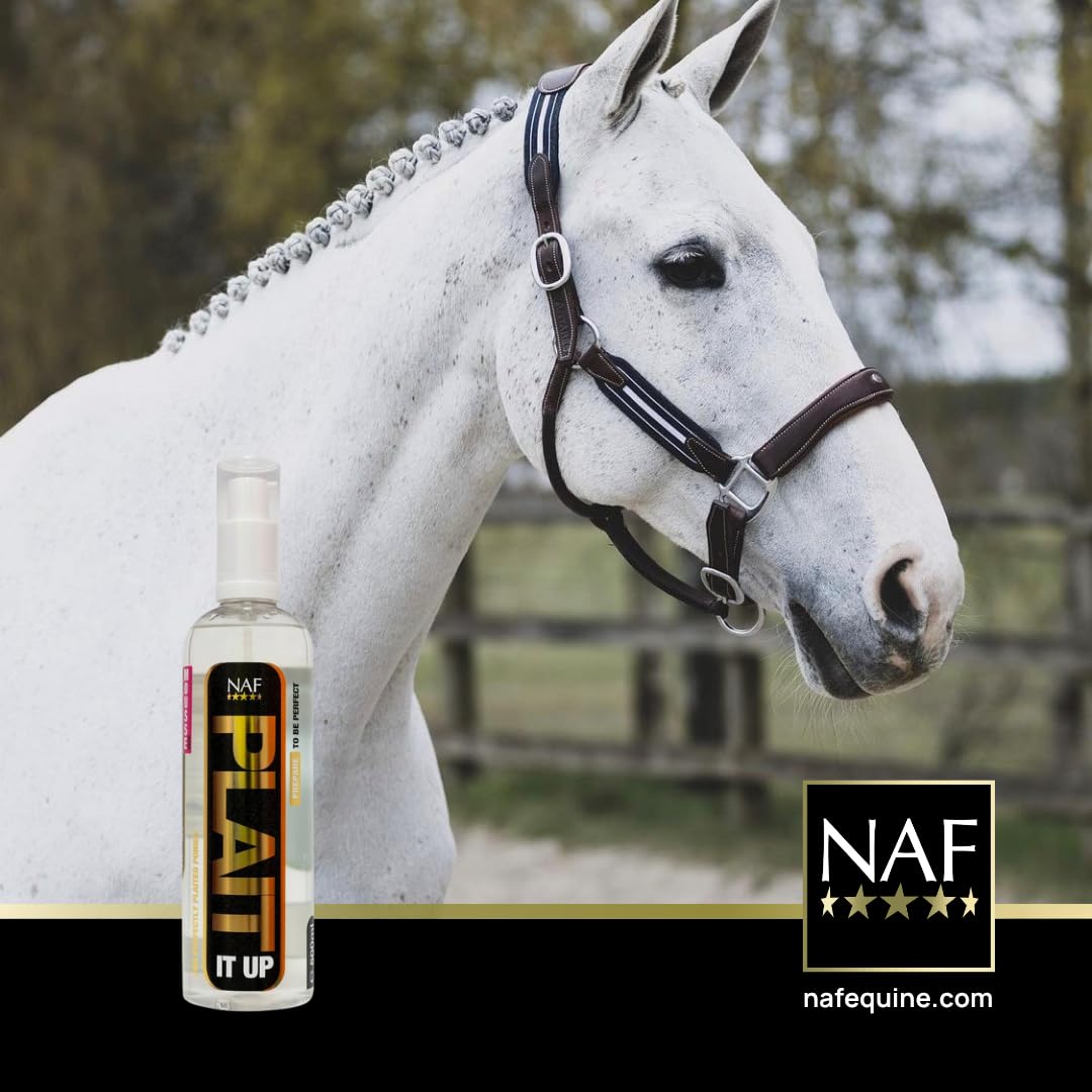 NAF Plait It Up Mane and Tail Plaiting Spray - 500ml | Non-Greasy Grip | Quick-Drying Hold