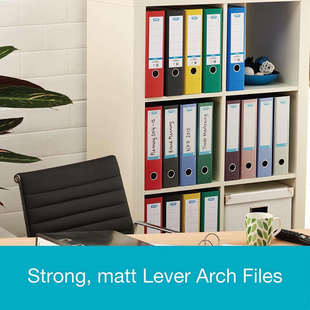 Elba A4 Lever Arch File - 80mm Spine, 570 Sheet Capacity | Durable Paperboard | Red 3