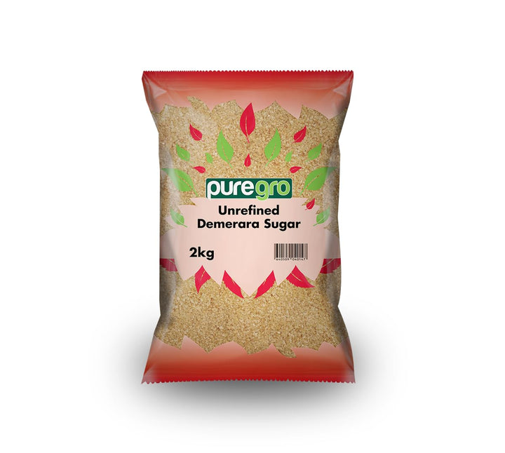 Puregro Demerara Sugar - Premium Golden Cane Sugar 2kg